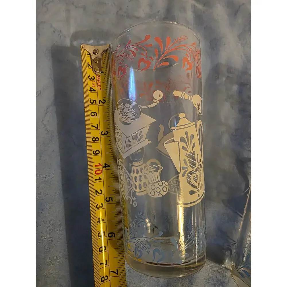 Vintage Hazel Atlas Kitchen Aids Tumblers Set of 2 Retro MCM Drinking Glasses